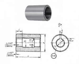 Втулка поддерживающая d27, D71, L100мм к оправкам для горизонтально-фрезерных станков ГОСТ15072-75 "CNIC"